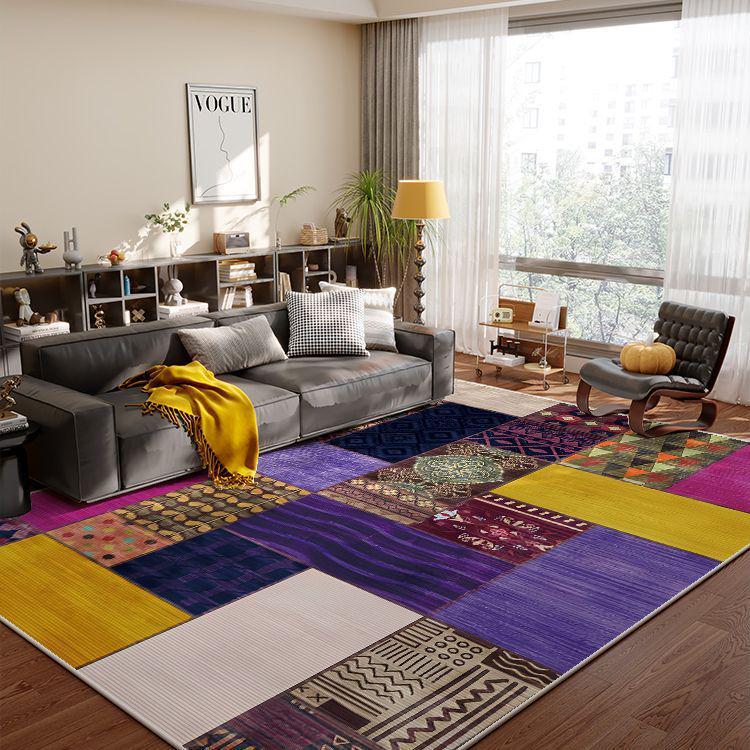 High-Grade French Retro Living Room Rug | Stain-Resistant American Sofa Blanket & Bedroom Floor Mat