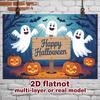 Party Backdrop Halloween Flat Cute Ghosts Multi Layered Celebrations Event Photo Background Front Door Decor