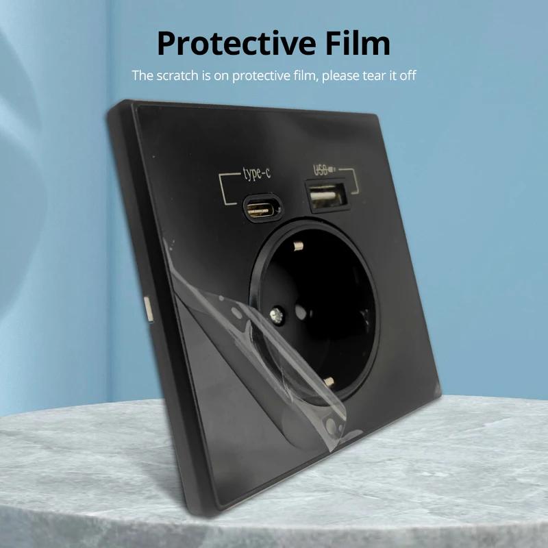Presa con Interfaccia Tipo-C, Pannello Acrilico Standard EU Francese Standard Tedesco Presa Standard Francese con USB