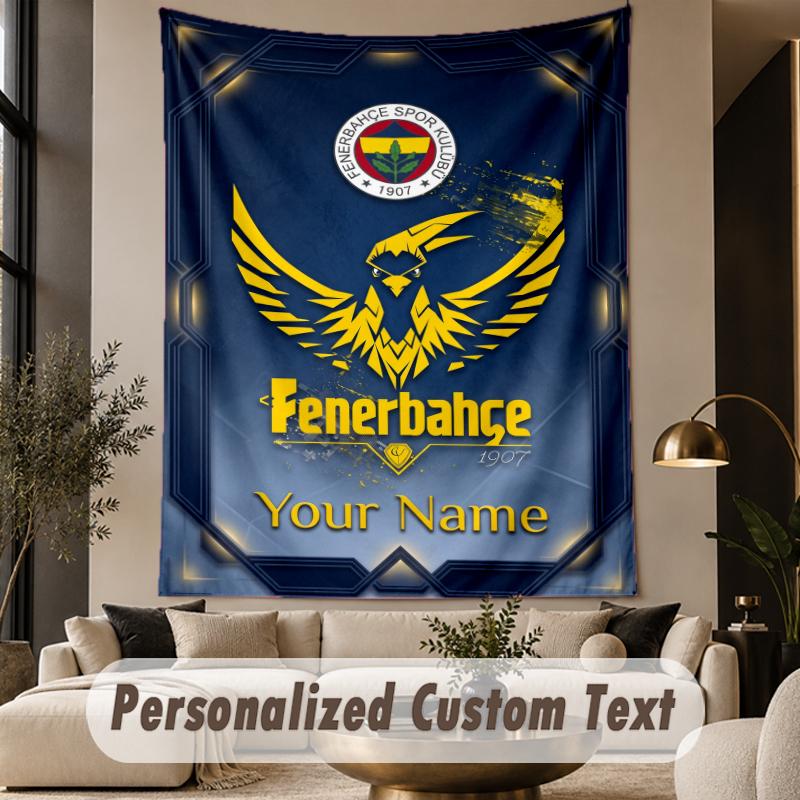Custom Text Tapestry Fenerbahçe FC Print Wall Tapestry Indoor Living Room Wall Decor