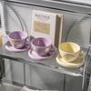 Cute Ceramic Mug for Coffee With Tray Saucer Hand Painted Rainbow Pattern Korean Style Cup for Girls Kids Lovers 250ml 1 PC