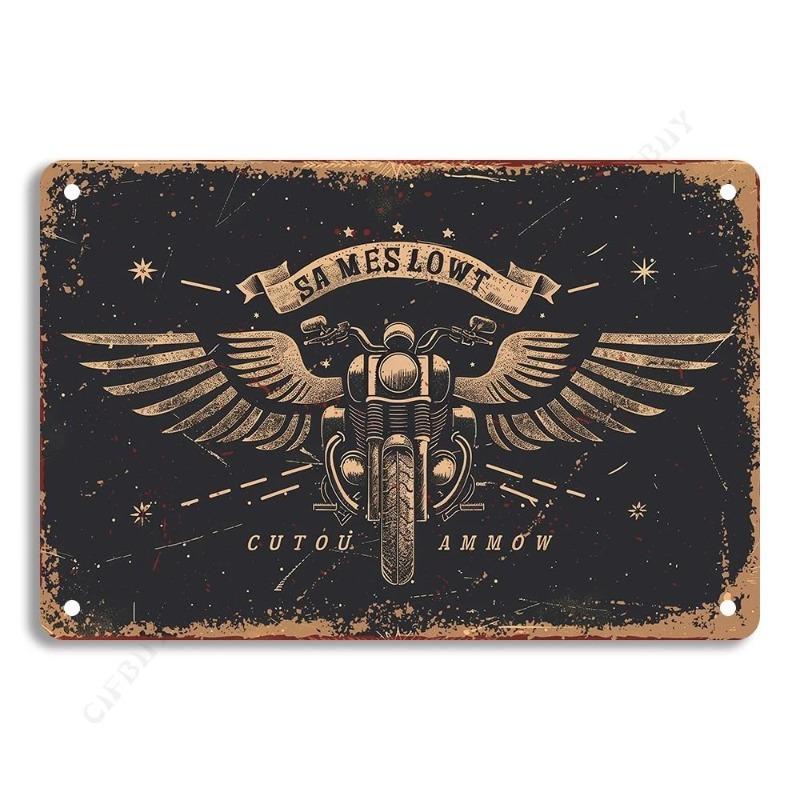 Motorcycle Legends Tin Sign, Retro Rural Wall Art 20x30cm