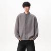 Mens Vintage Fake Two-Piece Plaid Knit Cardigan Loose Casual Trendy Sweater Jacket