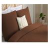 Housse De Couette - Doux Reve - 220x240 Cm - 100% Gaze De Coton - 2 Taies D'oreiller - Marron
