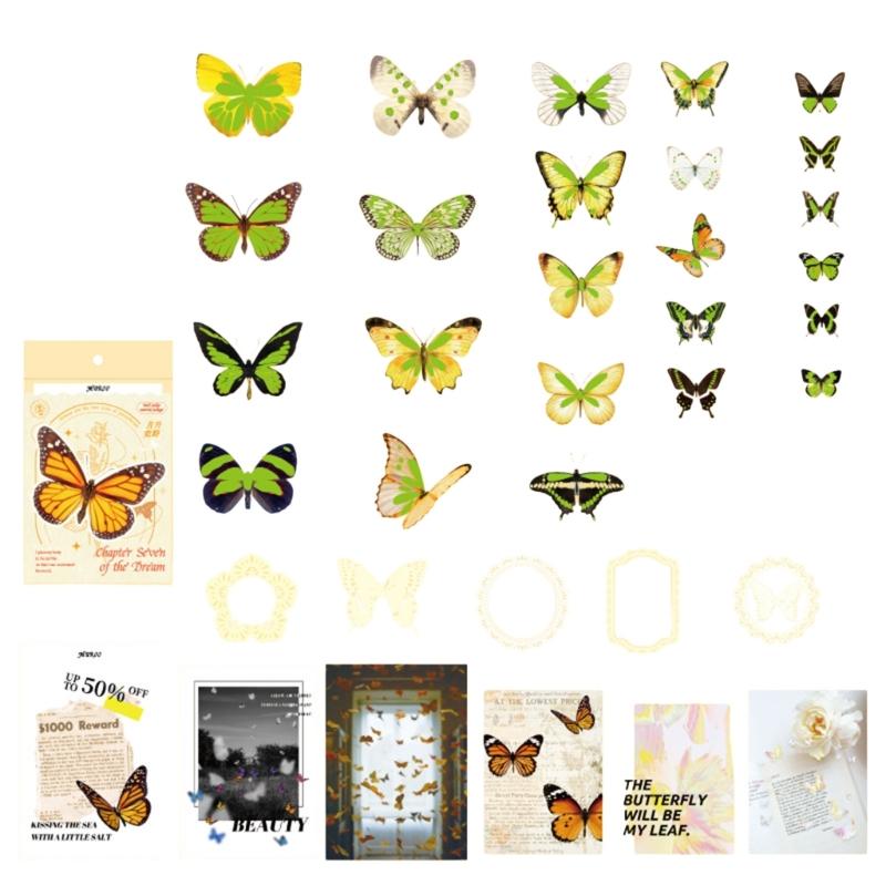 Colorful Butterfly Label Glowing Sticker Craft Materials Suitable for Classroom Decorations Party Favors Craft Set