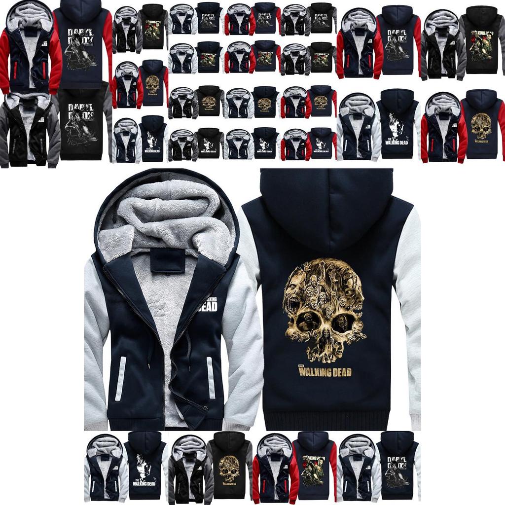 Cozy And Warm The Walking Dead Print Sweatshirts For Men With Ribbed Cuffs