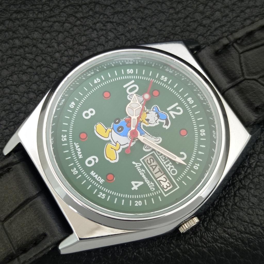 REFURBISHED SEIKO AUTOMATIC 6309A JAPAN MENS VINTAGE GREEN DIAL WATCH a443025-1