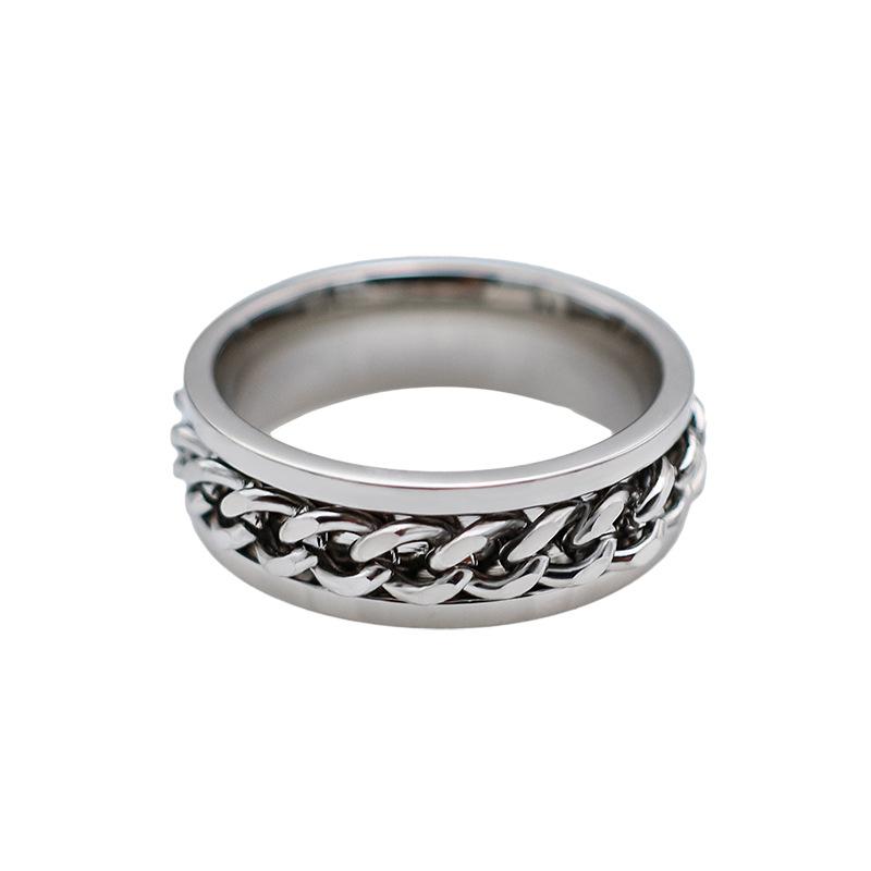 

Personalized Men S Rotatable Chain Titanium Steel Ring Niche Decompression Open Bottle Beer Ring no. 11
