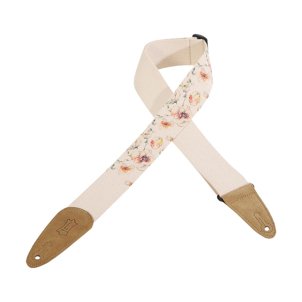 Leathers Cotton Guitar Strap with Decorative Print and Suede End Triglide Levy's 2" 65" (MC8U-005)