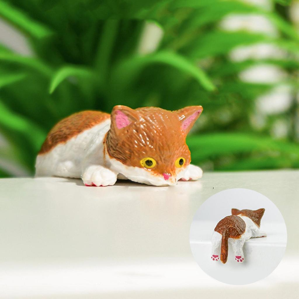 10pcs Mini Cat Figurines Adorable PVC Cat Model Dashboard Figures for Car for Trailer RV Truck Automotive Sedan Pickup Bedroom