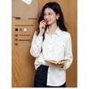 Basic House Women's Gold-Button Long-Sleeve Shirt