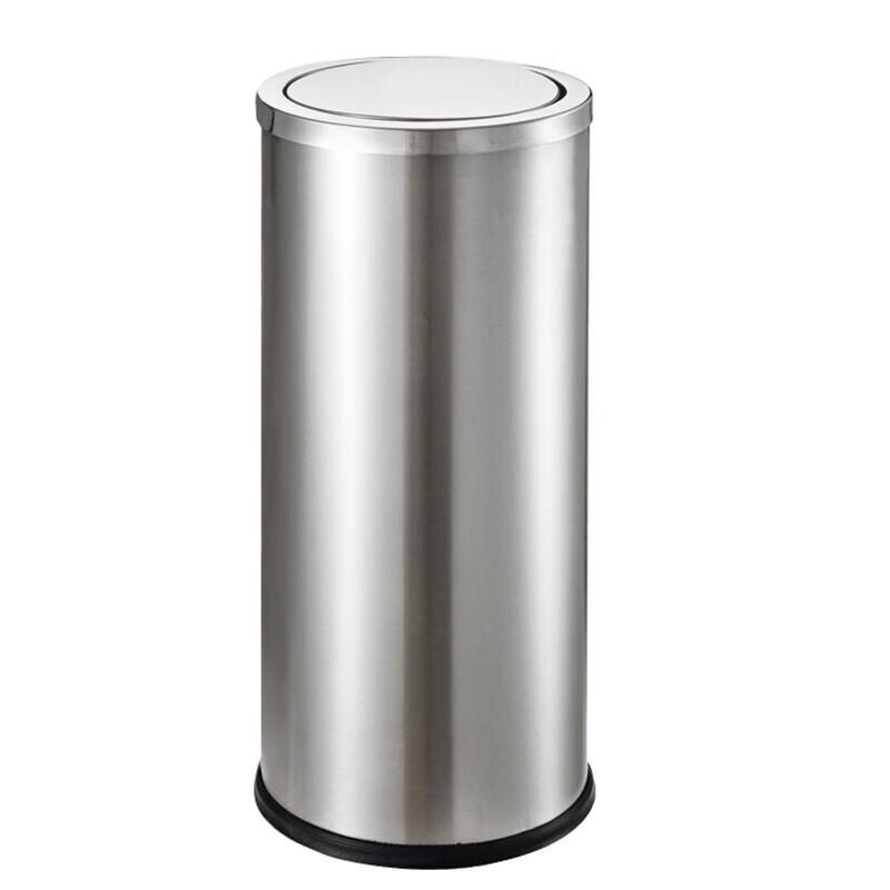 Stainless Steel Round Flip-Top Waste Bin