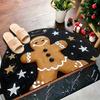 Snowman Reindeer Snow Scene Christmas Doormat Non Slip Washable Floor Mat for Front Porch Kitchen Living Room Balcony Patio Rug