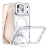 For iPhone 17 Pro Max Magnetic Case TPU Acrylic Clear Phone Back Cover with Lens Protector Kickstand