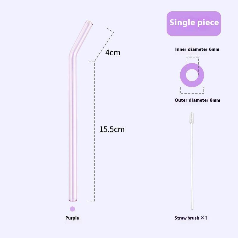 Gianxi Colored High-Value Glass Straw Non Disposable High Temperature Resistant Food Grade Transparent Drinking Glass Straw