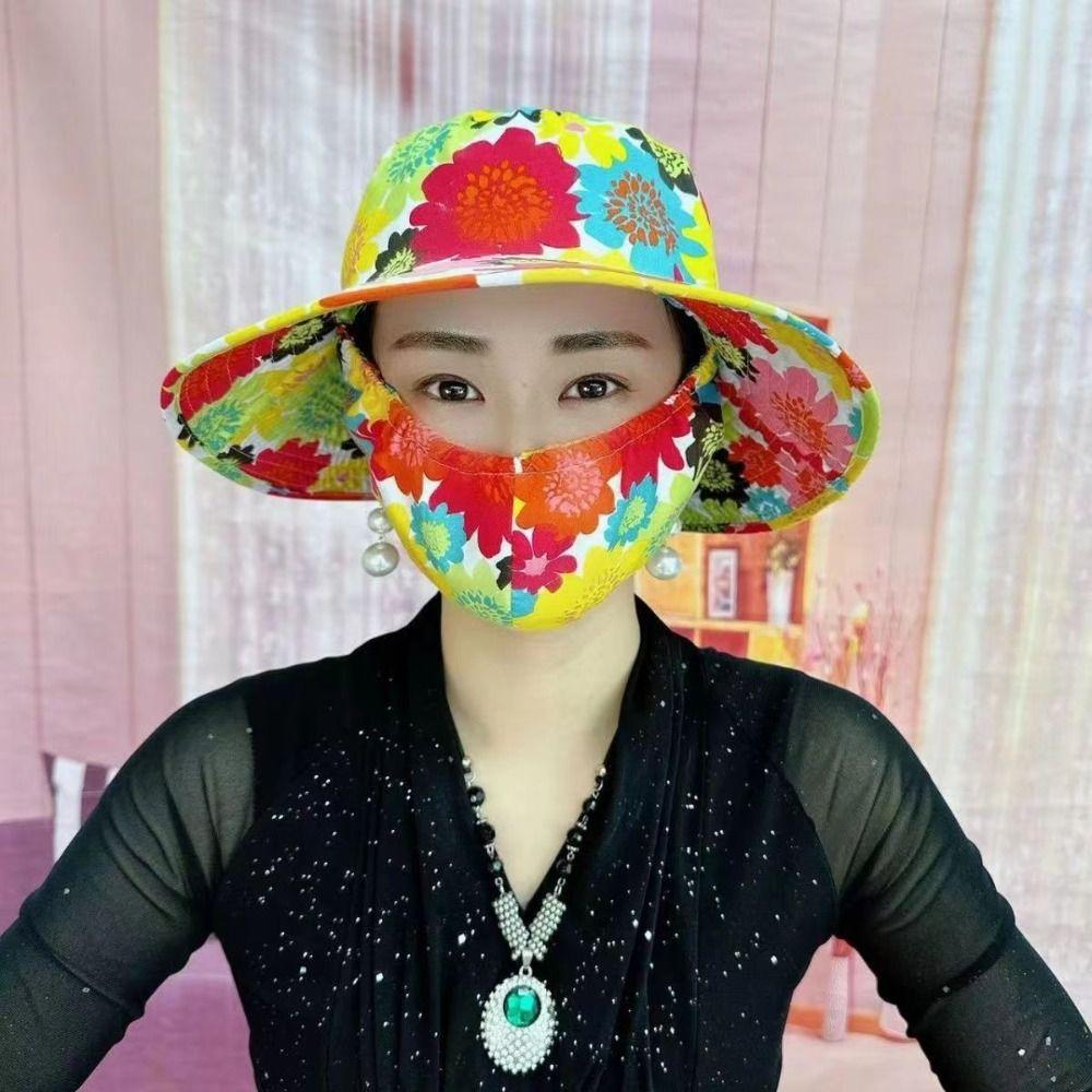 Bucket Hat Agricultural Work Hat Protect Neck Anti-uv Sunscreen Hat Flower Tea Picking Cap  Outdoor