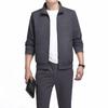 Men's Middle-Aged & Elderly Thickened Casual Sports Suit - Plus Velvet, Two-Piece, Large Size, Spring & Fall