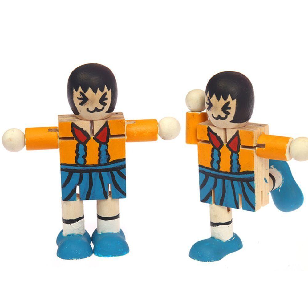 Wooden DIY White Blank Wooden Robot Doll Handicraft Toy Handicraft Toy  Toddlers Child
