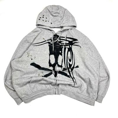 Y2K Printed Rivet Punk Street Hip-hop Ins Hoodie