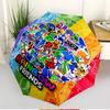 Game Rainbow Friends Print Automatic Open Close Umbrella, Portable Foldable Umbrella, for Outdoor Commute Camping Trip, Ideal Birthday Gift