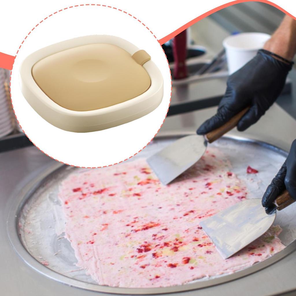 Rolled Ice Cream Maker Portable with 2 Scrapers Instant Freeze Plate Homemade DIY Accessory for Home Family Sorbet Soft Serve