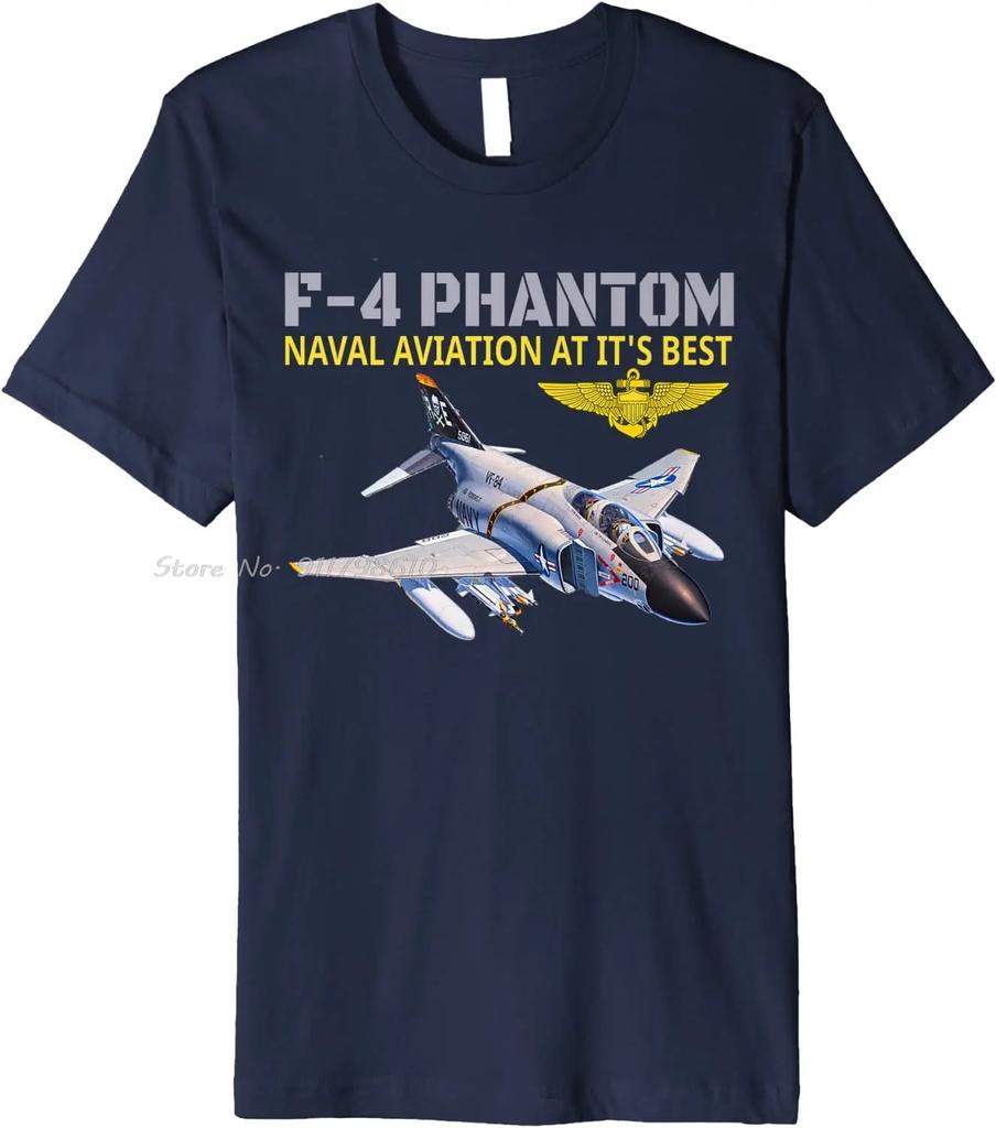 Oversized T-shirt Naval Aviation F-4 Phantom Jet Interceptor And Fighter-bomber Cotton Tshirt Unisex Tops Tees Men's Clothing