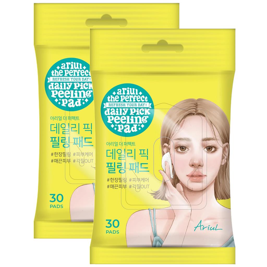 Produto Japonês Genuíno Conjunto de 2 Ariul The Perfect Daily Pick Almofadas Peeling 30 Peças Vegano Cuidado Esfoliante Cuidado dos Poros Hidratante Pele Sensível Seca
