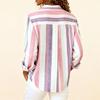 Dames Moteable Casual Fargerik Stripet Fargeblokkert Skjorte