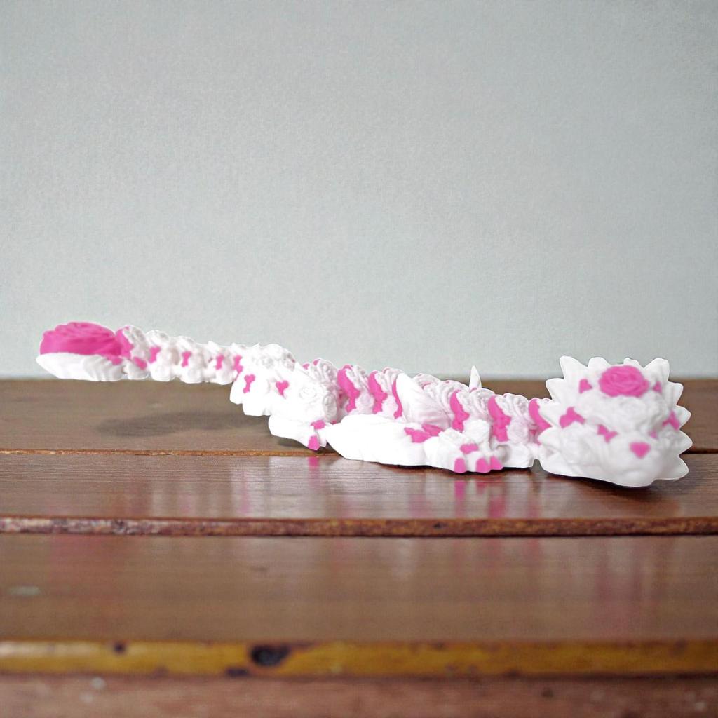 Dragon Rose Coeur 3D - Modèle de Figurine Articulée Mobile Ornement pour Enfants