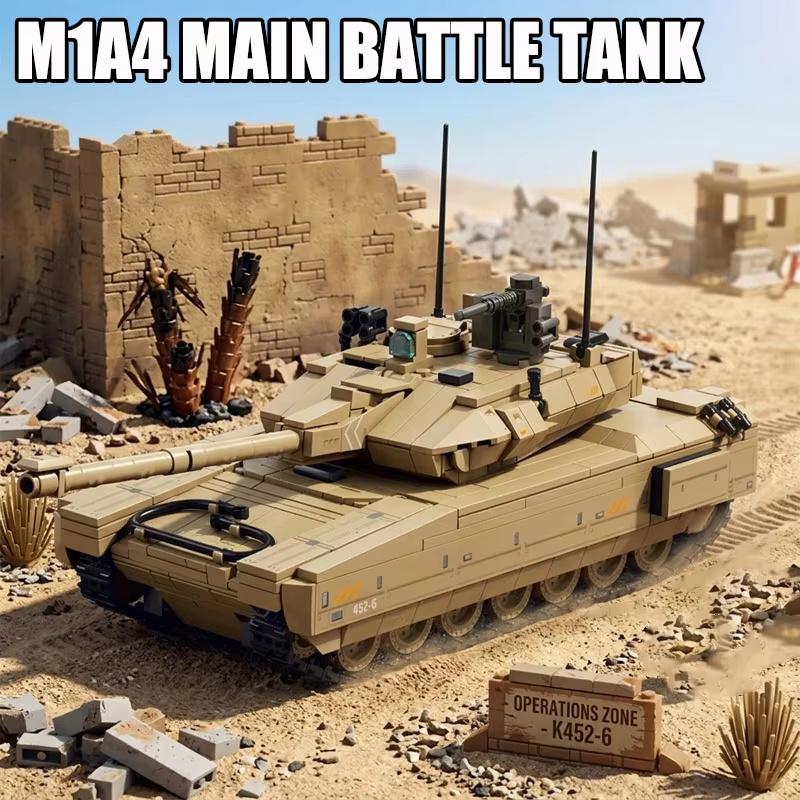Military 924pcs Delta Force M1A4 Main Battle Tank Model Building Blocks Set MOC Assembly Panzer Kit Bricks Toys Gifts