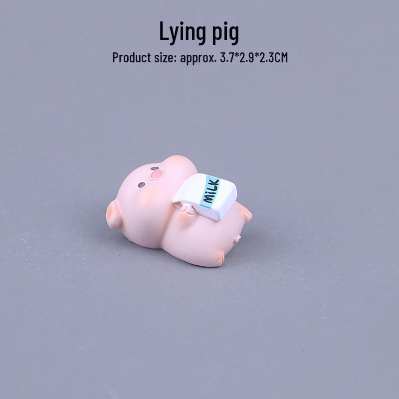 Creative Piggy Resin Ornament for Car and Office Decor
