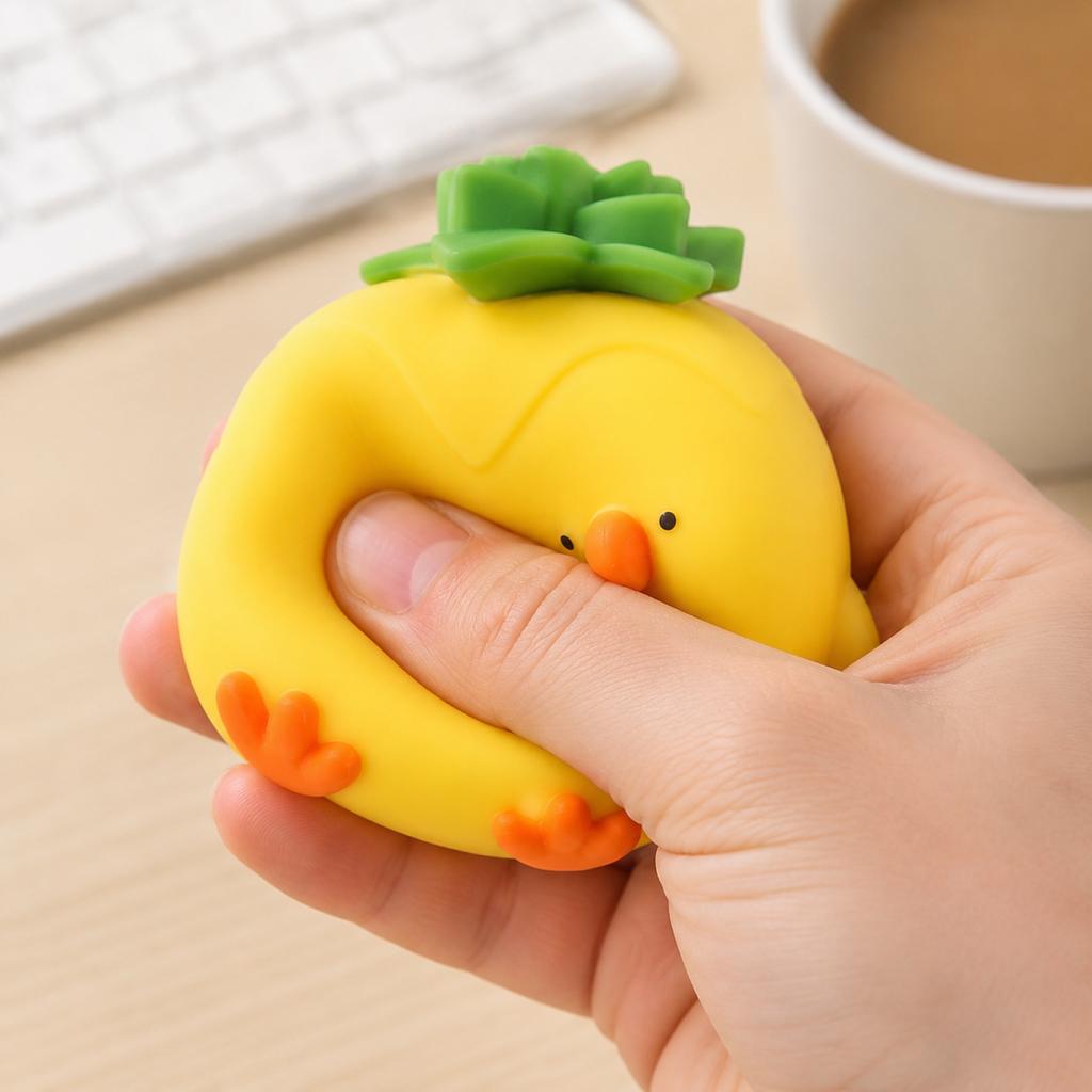 Soft Squeeze Toy Pineapple Chick Shape Stress Relief Toy Durable Material Safe for Kids and Adults Suitable for Sensory Play and Relaxation