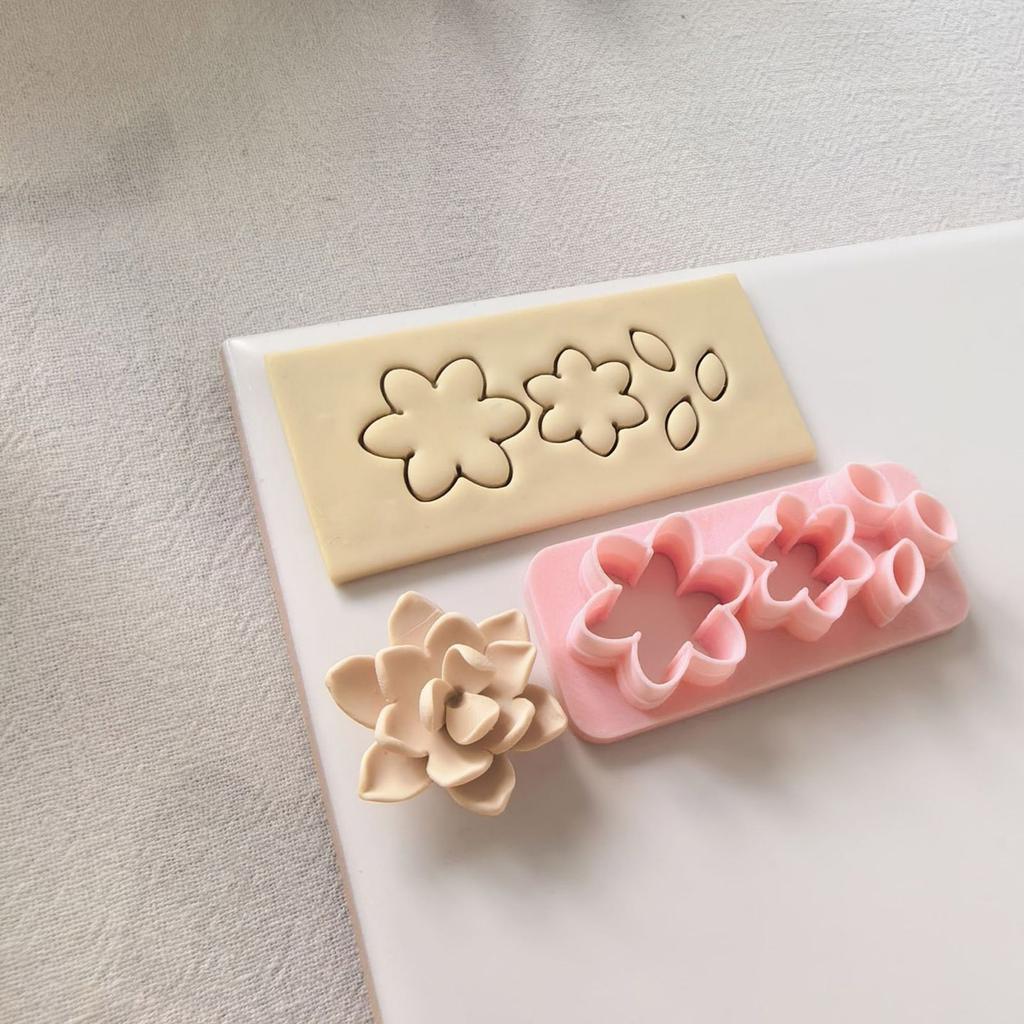 8PCS Floral Clay Molds Earring Making Molds For Handmade Earrings Jewelry Making With Reusable Silicone Petal Design