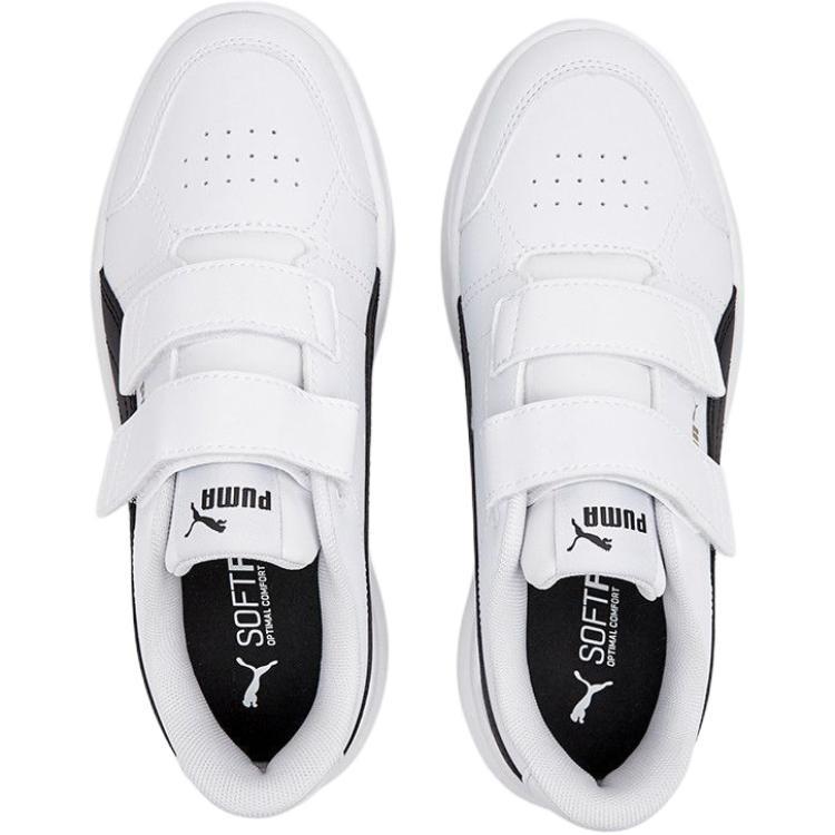 PUMA Evolve Court V Abrasion Resistant Low top Kids' Skateboarding Shoes White Black Kids' 404315-01