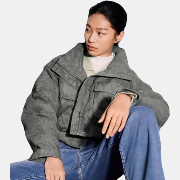 Levis Simple Comfortable Stylish Short Down Jacket Women Jackets Green 002Q5-0000