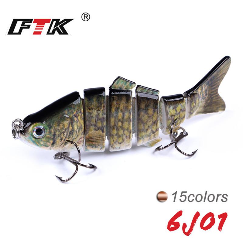 FTK 1 Stück 8,4 cm – 19 g, 6 Abschnitte, mehrteiliger Köder für kleine Fische, Schwimmköder, Barracuda-Köder