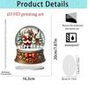Christmas Santa Claus Snow Scene 2D Acrylic Ornament for Home Décor