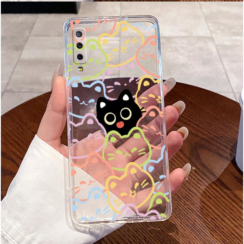 Case For Samsung A7 2018 Casing Samsung Galaxy A7 2018 Phone Case A750 A750F Lovely Rabbit Clear Soft Silicone Protective Cover