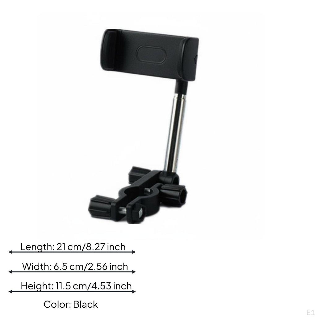 RearFacing Mirror Phone Holder Hands Mount Adjustable Black