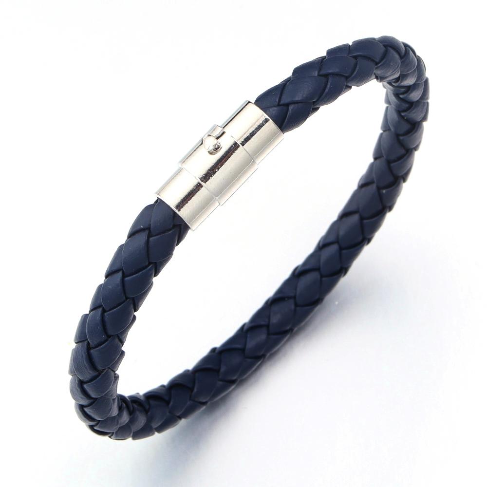 1pc Fashion Design PU Leather Cord Bracelet 19/21cm Copper Magnetic Clasp Bracelet For Men Women Valentine's Day Jewelry Gifts