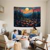 Kampdream Landscape Tapestry, Scenery Art Wall Tapestries, Nature Wall Decor for Bedroom Living Room Backdrop Sunset Wildflowers 36×48 Inches