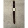 Used SALE SEIKO Quartz Watch Gold Square Brown Leather Strap