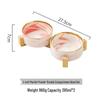 Double Ceramic Pet Bowl Set with Wooden Stand