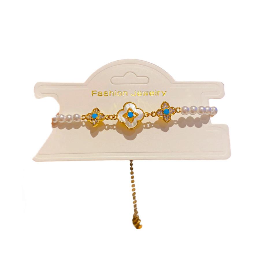 Light Luxury Flower Jewelry Bracelet With Gold Plating And Zircon For Women Gift