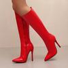 Pointed Patent Leather Women'S Boots Sexy Stiletto Catwalk Boots Tall Knight Boots 32-46 Large Size Boots