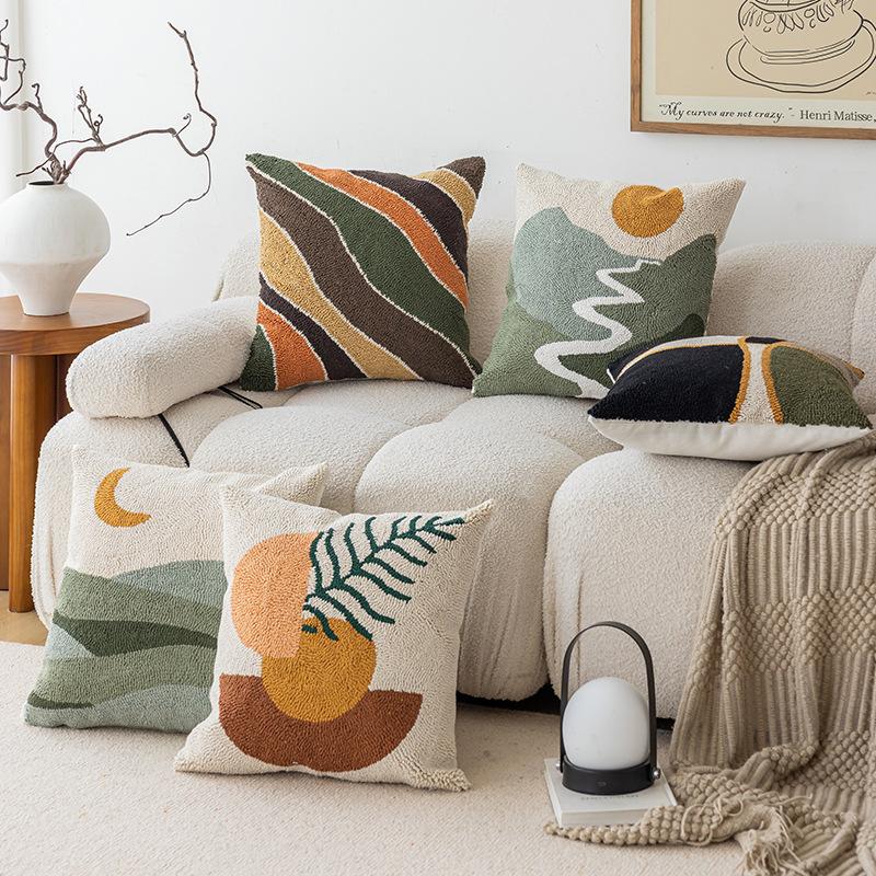 Geometric Pattern Velvet Sofa Cushion Cover Living Room Bedroom Pillow Covers Comfortable and Simple Washable Pillowcase 45x45cm 1pcs Home Decoration