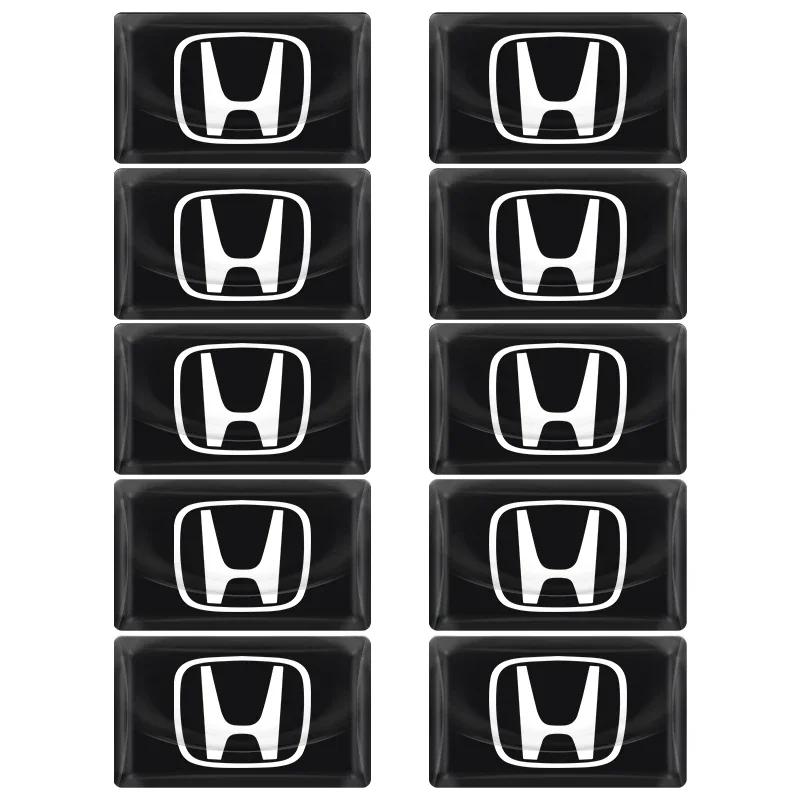 Car Hot XR 5/10Pcs Carbon Fiber Steering Wheel Car Logo Emblem 3D Stickers for Honda Civic Accord CRV HRV Fit Jazz City Odysse