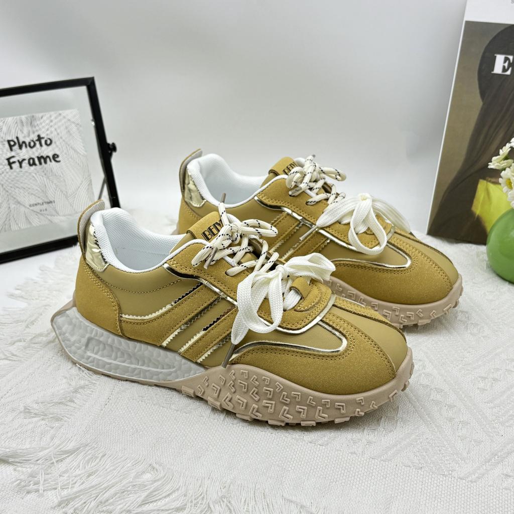 New women's shoes 2025 spring soft-soled not tired Forrest Gump shoes light luxury high-end versatile soft-soled German training shoes