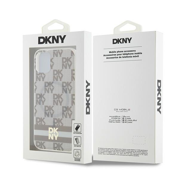 Dkny Dkhmn61Hcptse Iphone 11 / Xr6.1 Beżowy/Beige Hardcase Iml Checkered Mono Pattern & Printed Stripes Magsafe