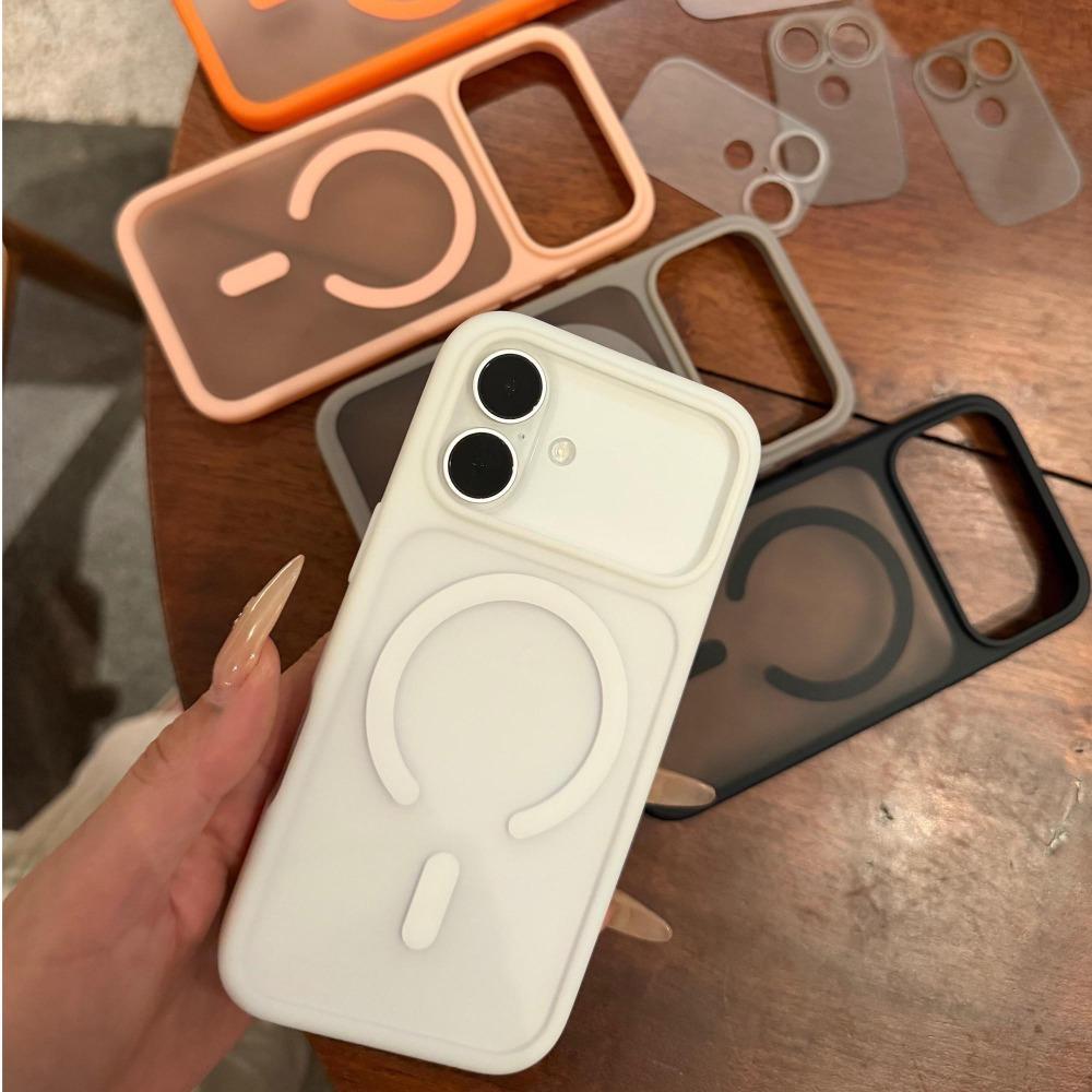 New Luxury Matte Transparent Magnetic Phone Case for iPhone 17 Pro Air 17 16 15 14 13 Pro Max For Magsafe Detachable Lens Cover